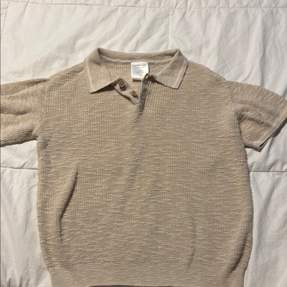 Beige Kids Polo Sweater